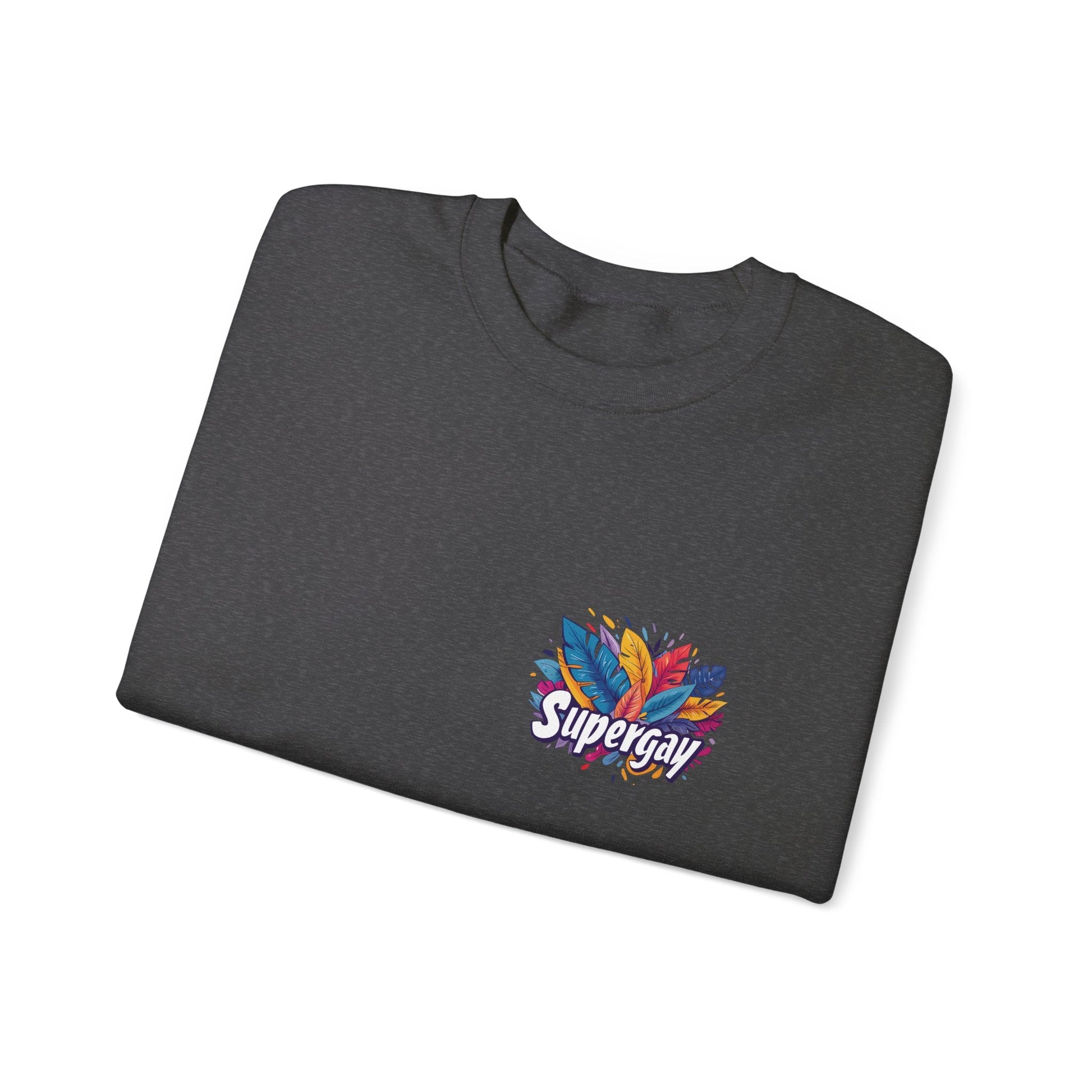 Supergay | heart - side print - Unisex Sweatshirt - Sweatshirt - The Lucky Wombat