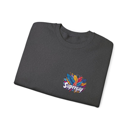 Supergay | heart - side print - Unisex Sweatshirt - Sweatshirt - The Lucky Wombat