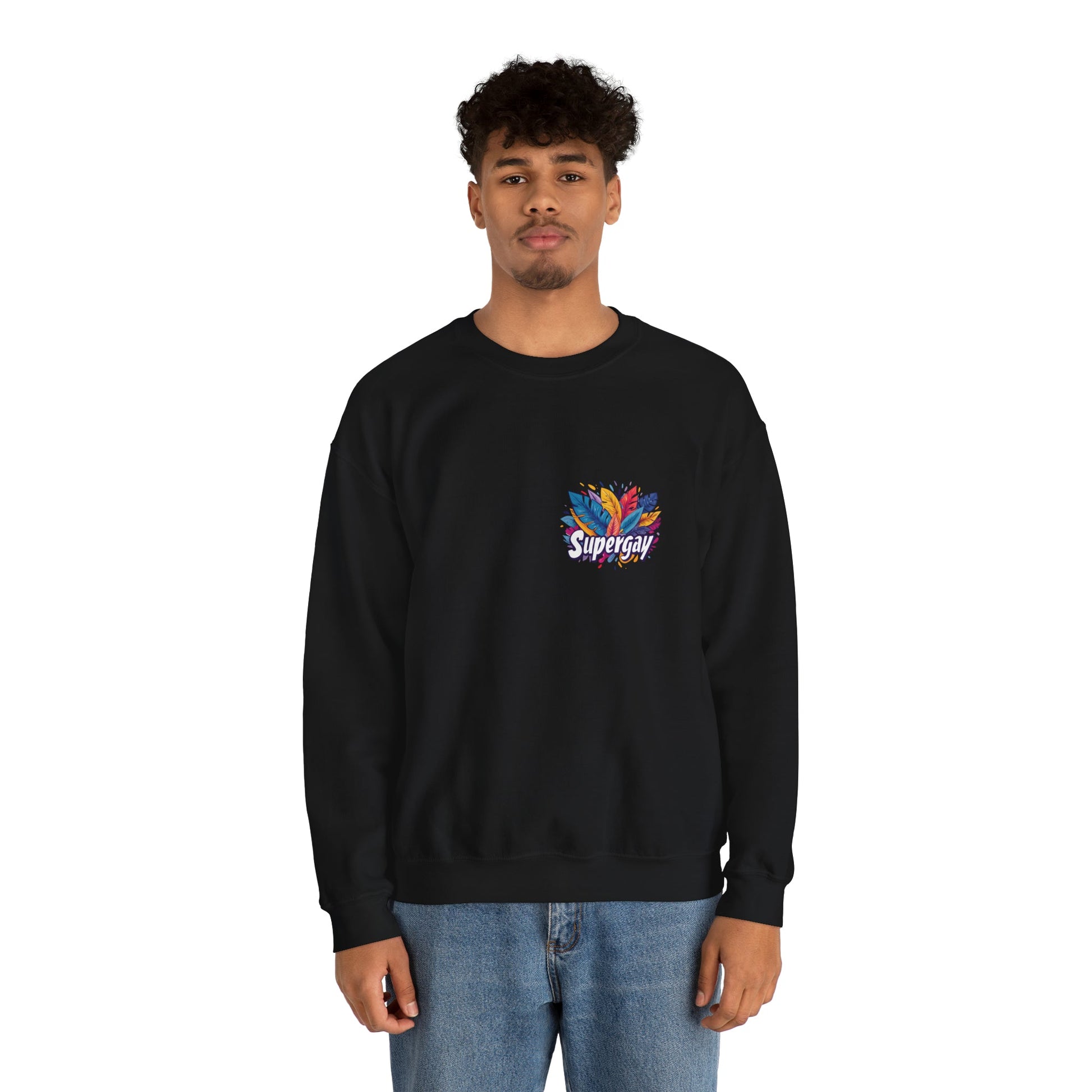 Supergay | heart - side print - Unisex Sweatshirt - Sweatshirt - The Lucky Wombat