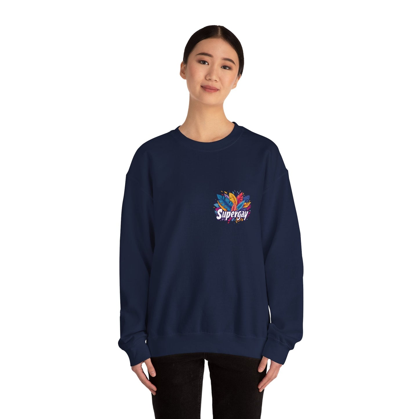 Supergay | heart - side print - Unisex Sweatshirt - Sweatshirt - The Lucky Wombat