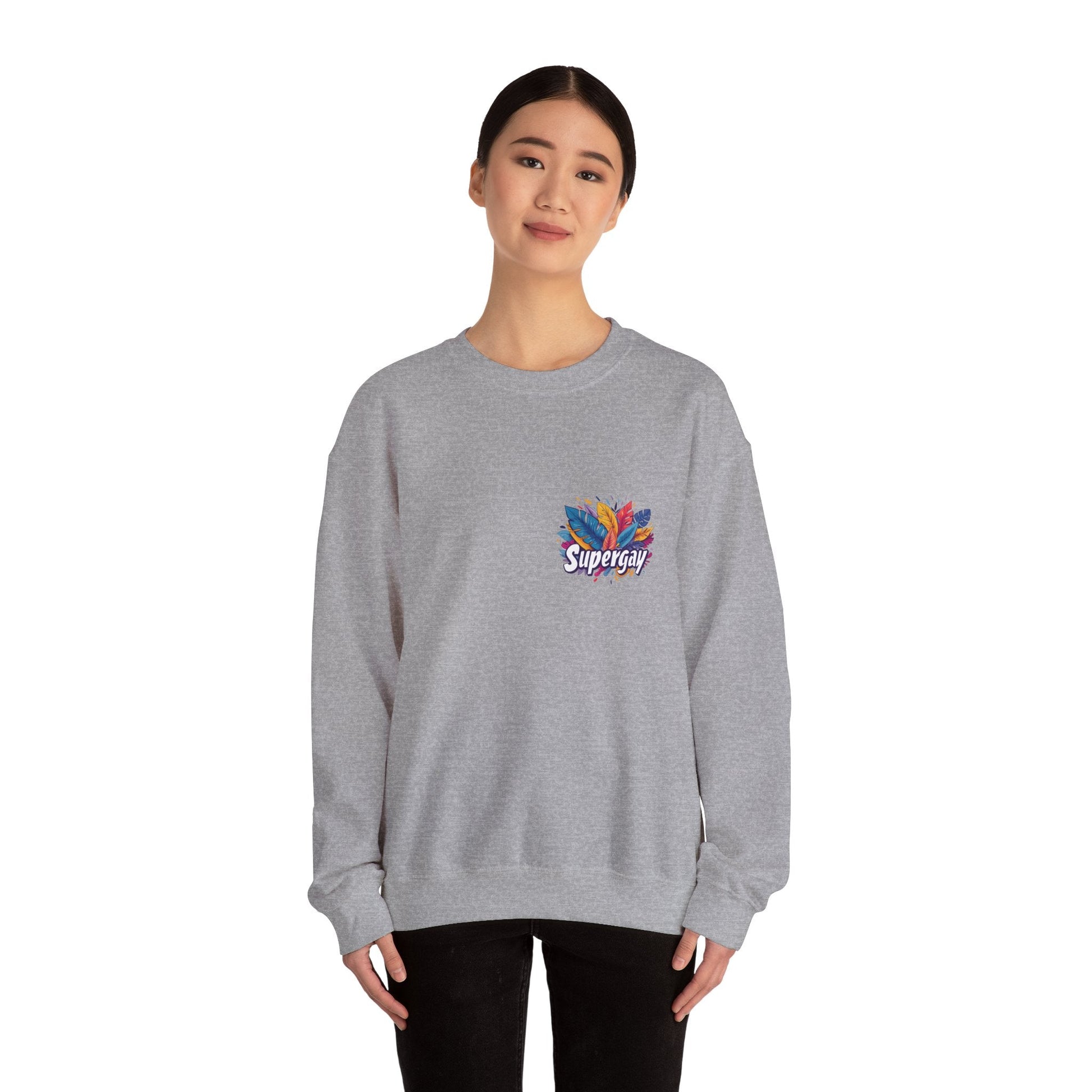 Supergay | heart - side print - Unisex Sweatshirt - Sweatshirt - The Lucky Wombat