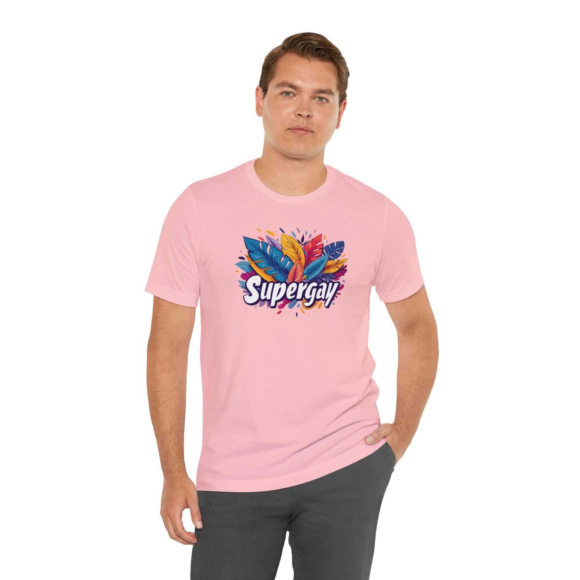 Supergay Unisex T-shirt - T-Shirt - Pink - S - The Lucky Wombat