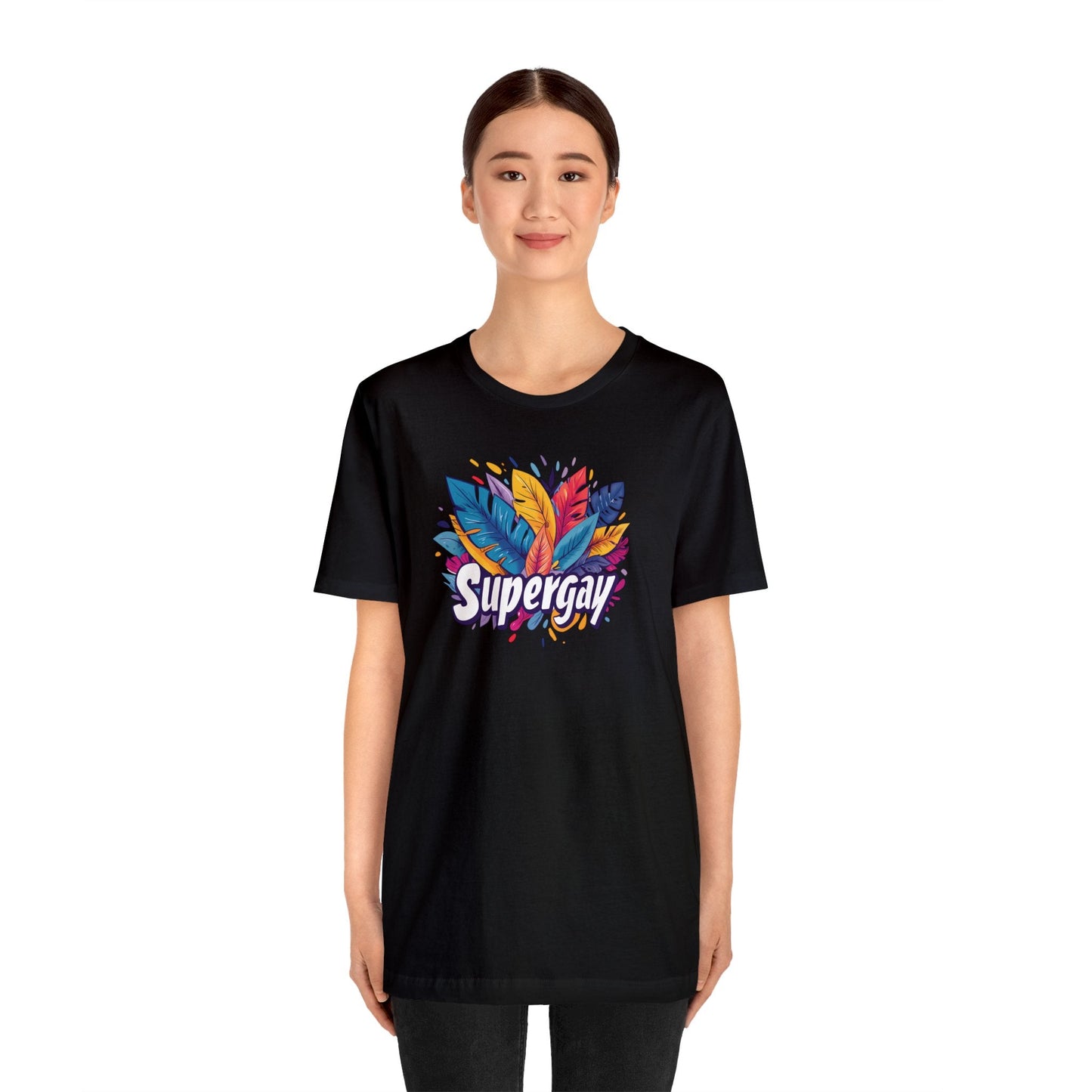 Supergay Unisex T-shirt - T-Shirt - Black - S - The Lucky Wombat