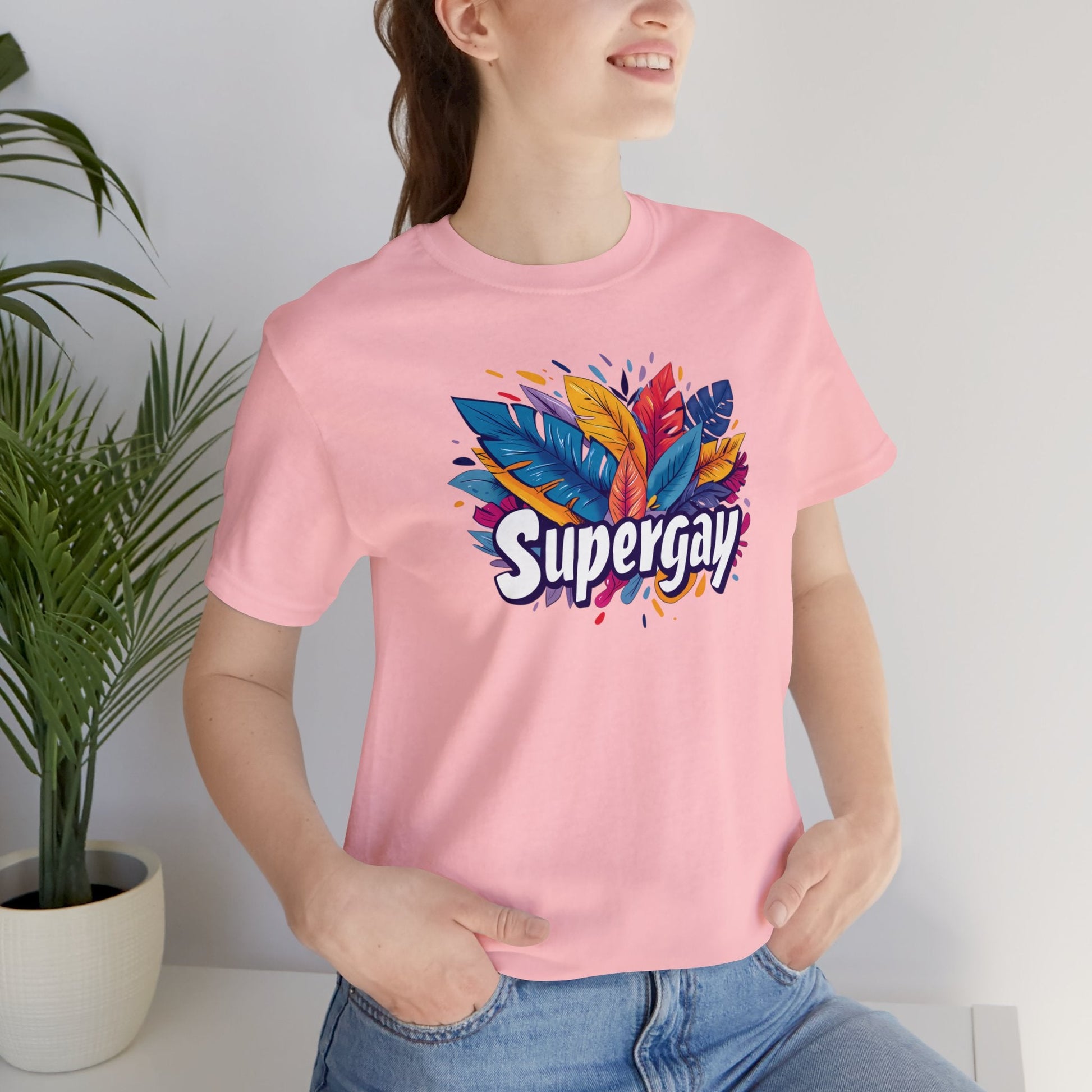 Supergay Unisex T-shirt - T-Shirt - Pink - S - The Lucky Wombat