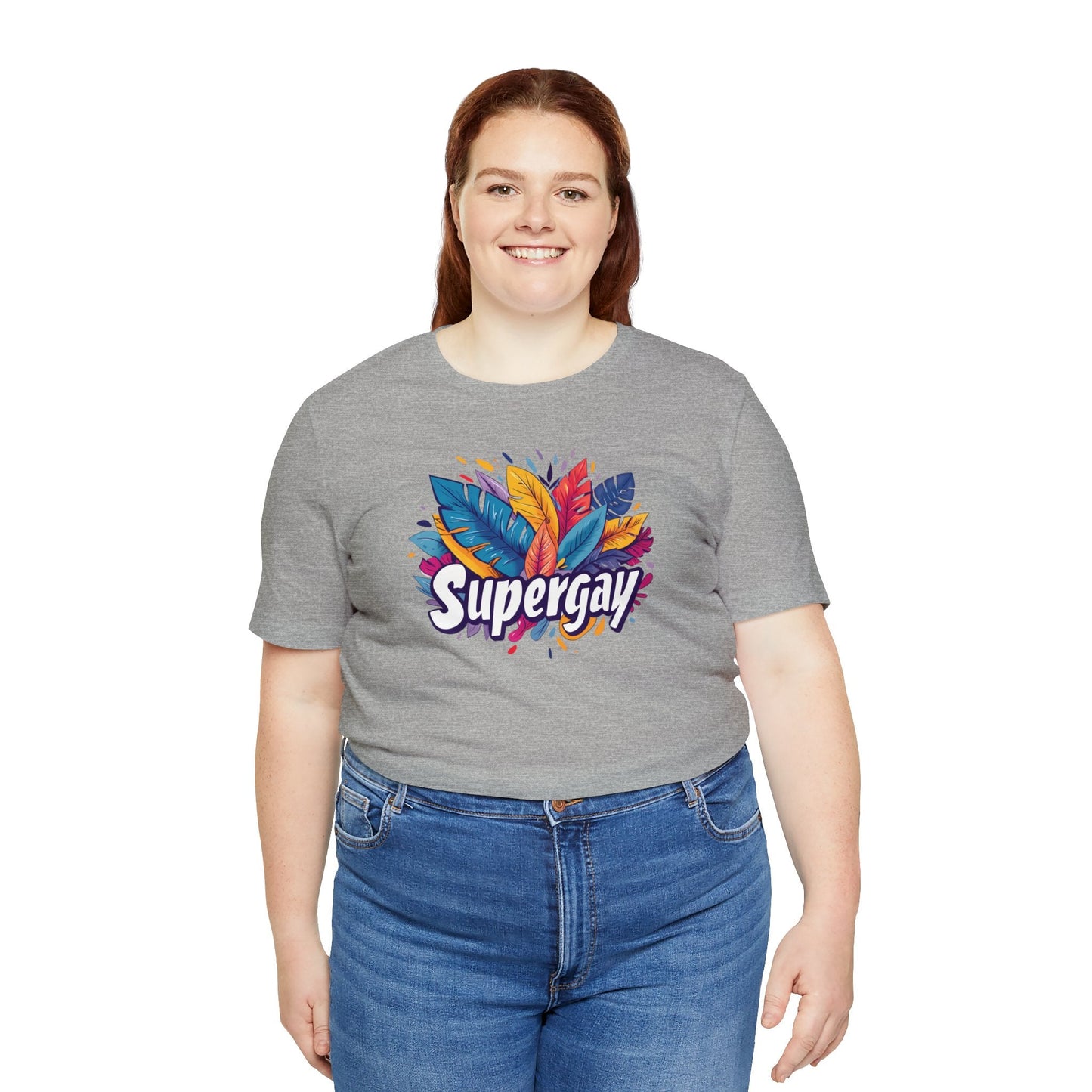 Supergay Unisex T-shirt - T-Shirt - Athletic Heather | The Lucky Wombat
