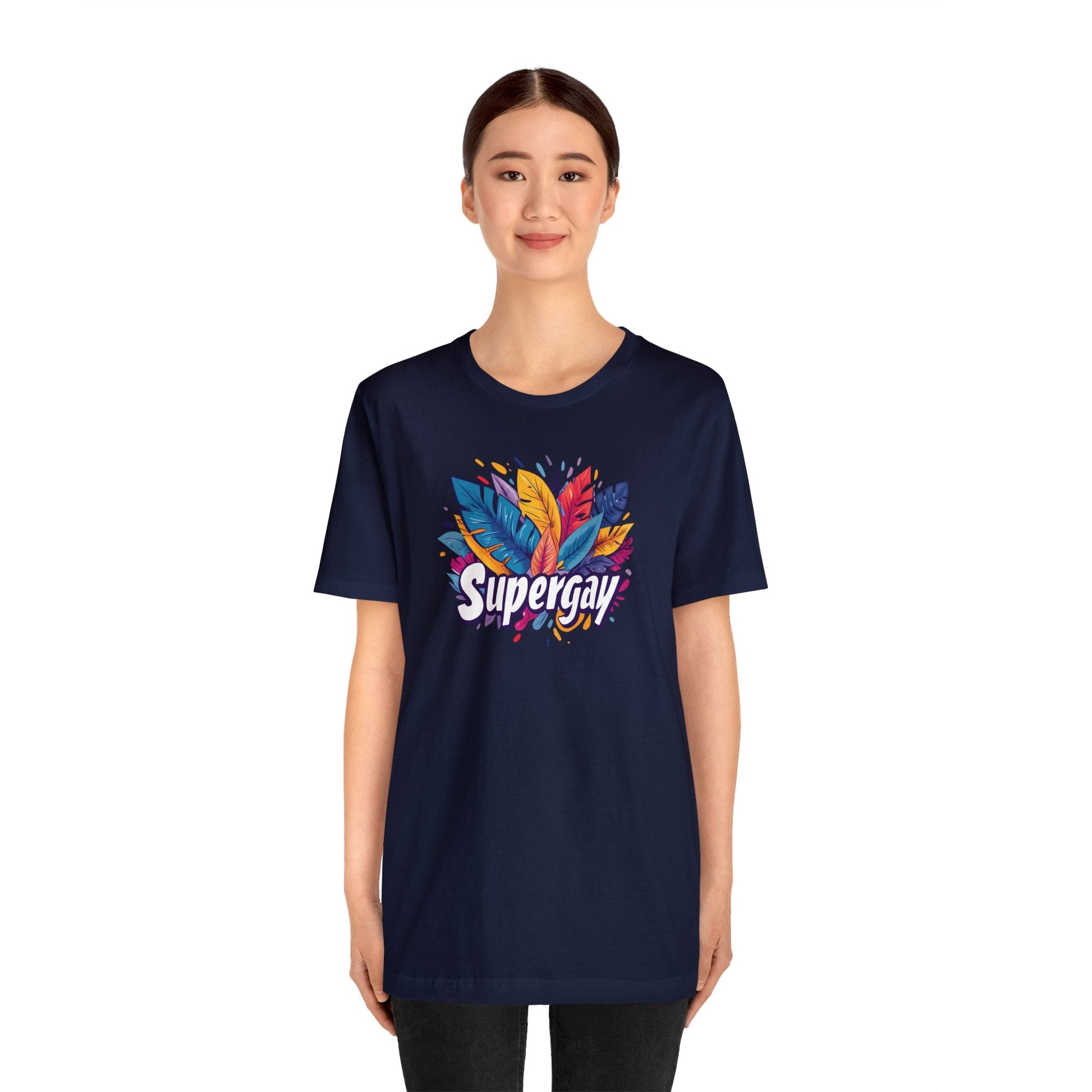 Supergay Unisex T-shirt - T-Shirt - Navy - S - The Lucky Wombat