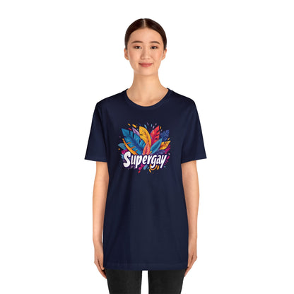 Supergay Unisex T-shirt - T-Shirt - Navy - S - The Lucky Wombat
