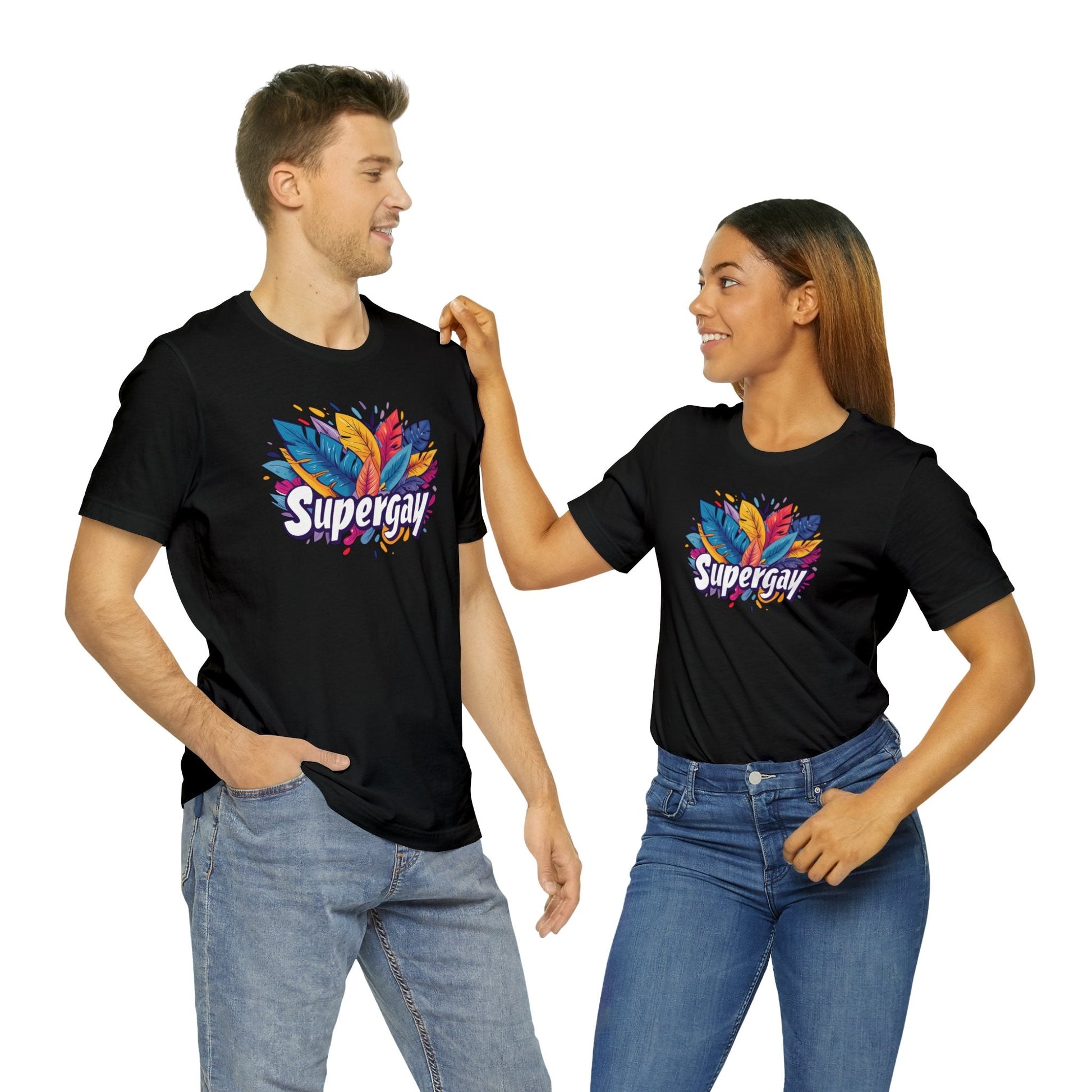 Supergay Unisex T-shirt - T-Shirt - Black - S - The Lucky Wombat