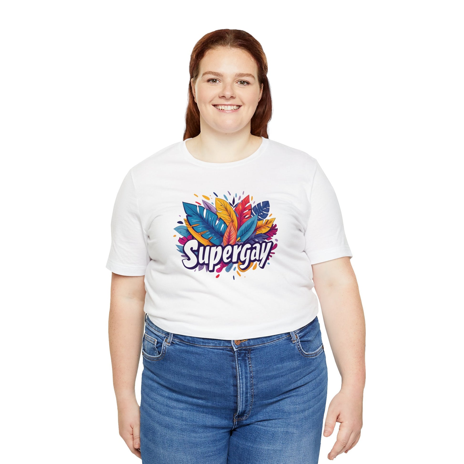Supergay Unisex T-shirt - T-Shirt - White - S - The Lucky Wombat