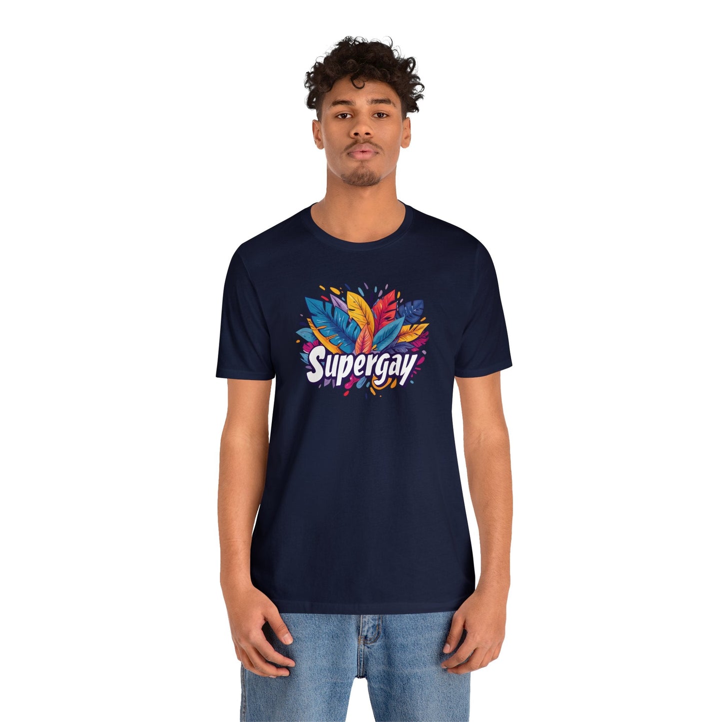 Supergay Unisex T-shirt - T-Shirt - Navy - S - The Lucky Wombat