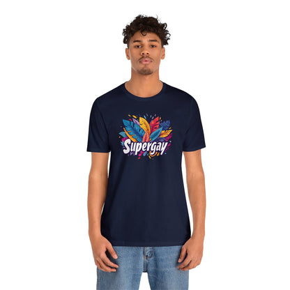 Supergay Unisex T-shirt - T-Shirt - Navy - S - The Lucky Wombat