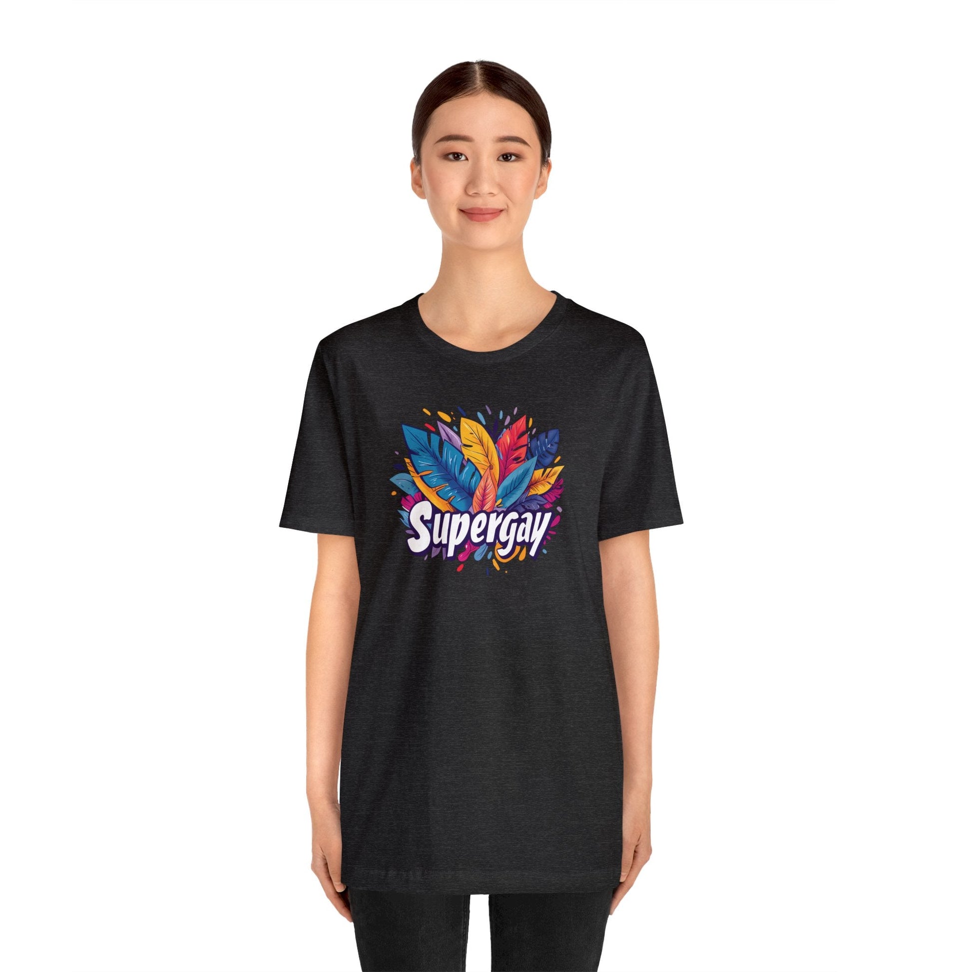 Supergay Unisex T-shirt - T-Shirt - Dark Grey Heather - S - The Lucky Wombat