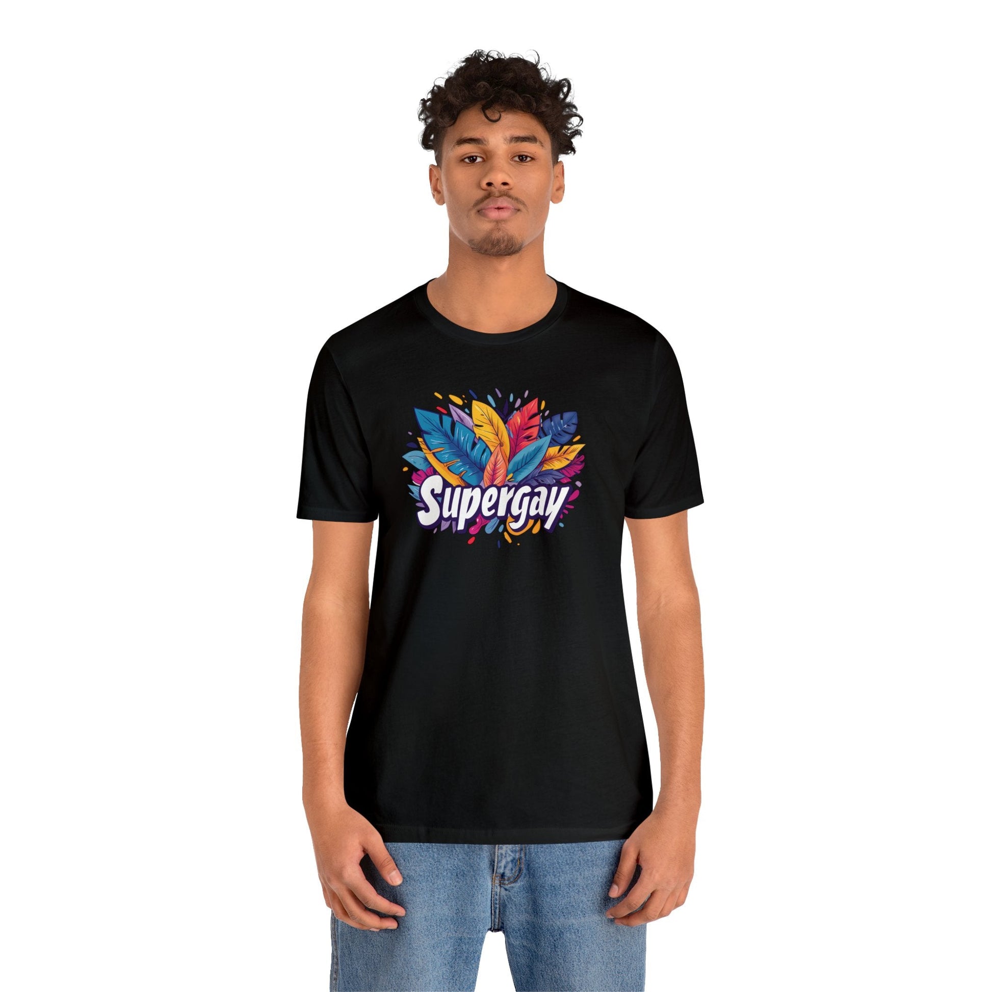 Supergay Unisex T-shirt - T-Shirt - Black - S - The Lucky Wombat