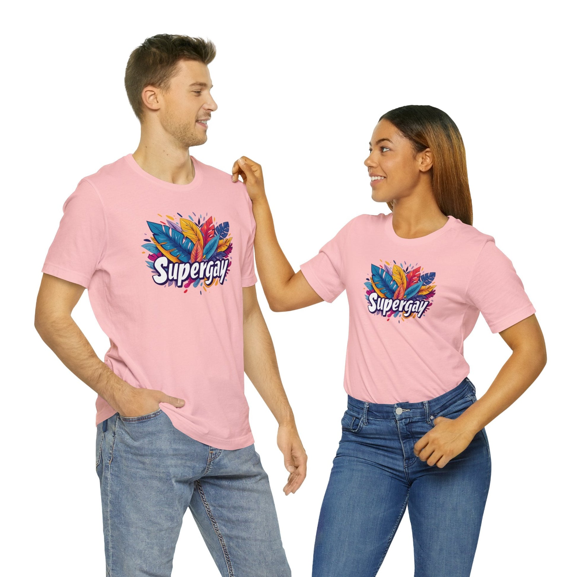 Supergay Unisex T-shirt - T-Shirt - Pink - S - The Lucky Wombat