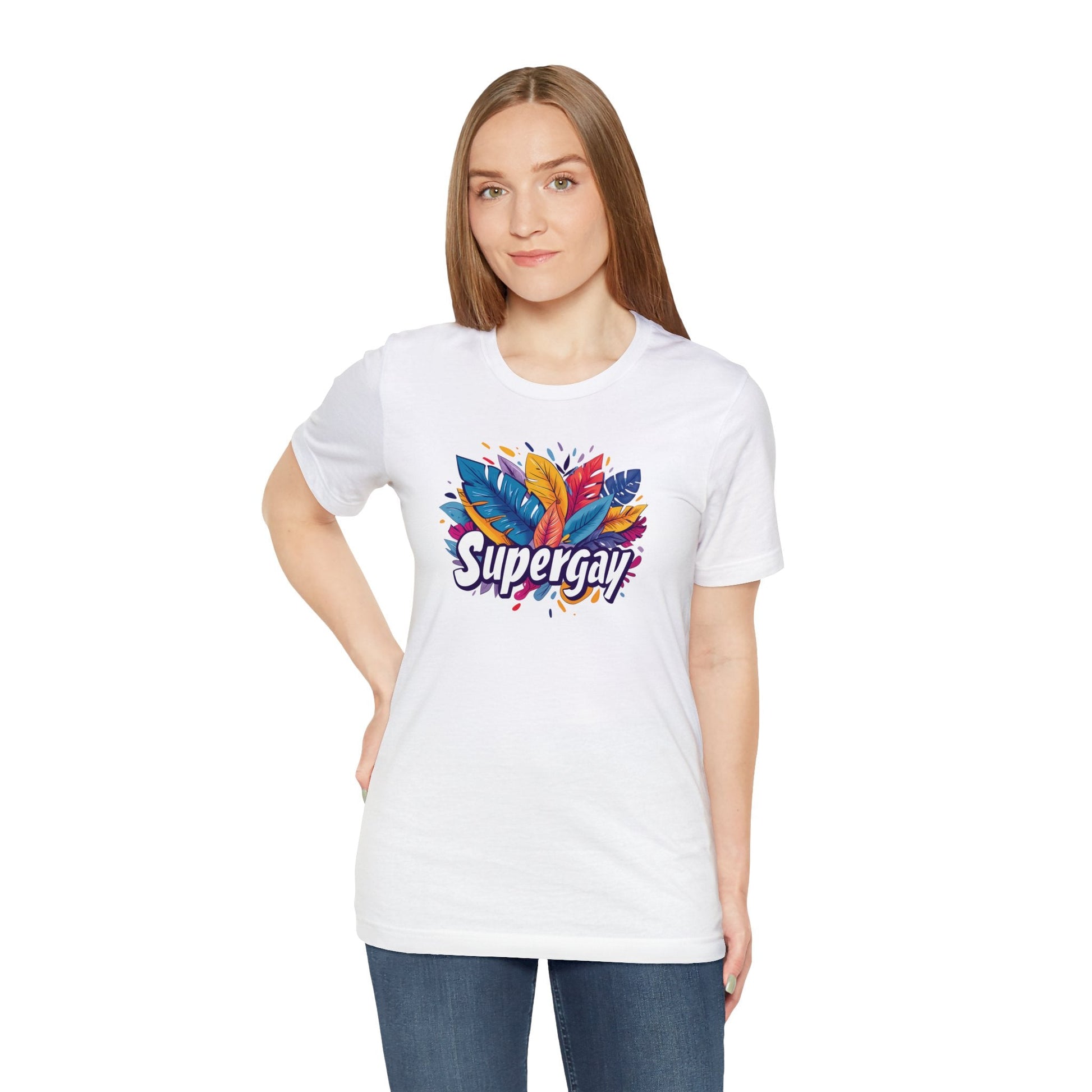 Supergay Unisex T-shirt - T-Shirt - White - S - The Lucky Wombat