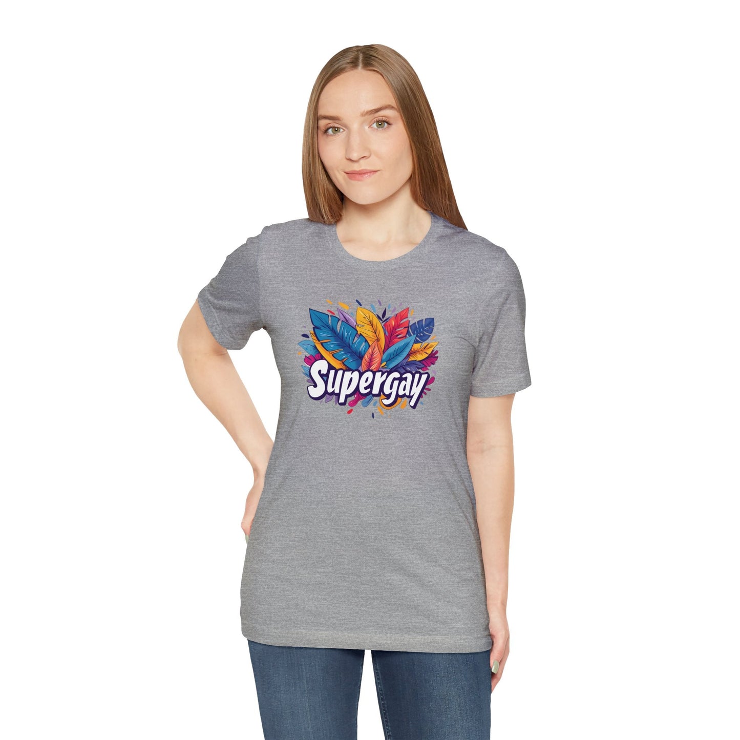 Supergay Unisex T-shirt - T-Shirt - Athletic Heather | The Lucky Wombat