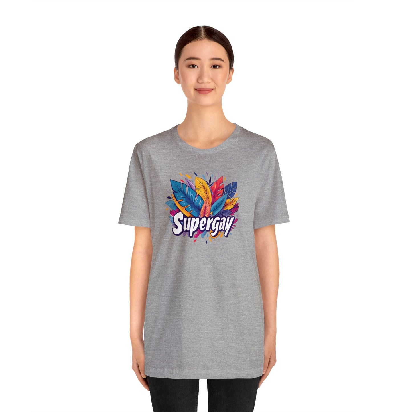 Supergay Unisex T-shirt - T-Shirt - Athletic Heather | The Lucky Wombat