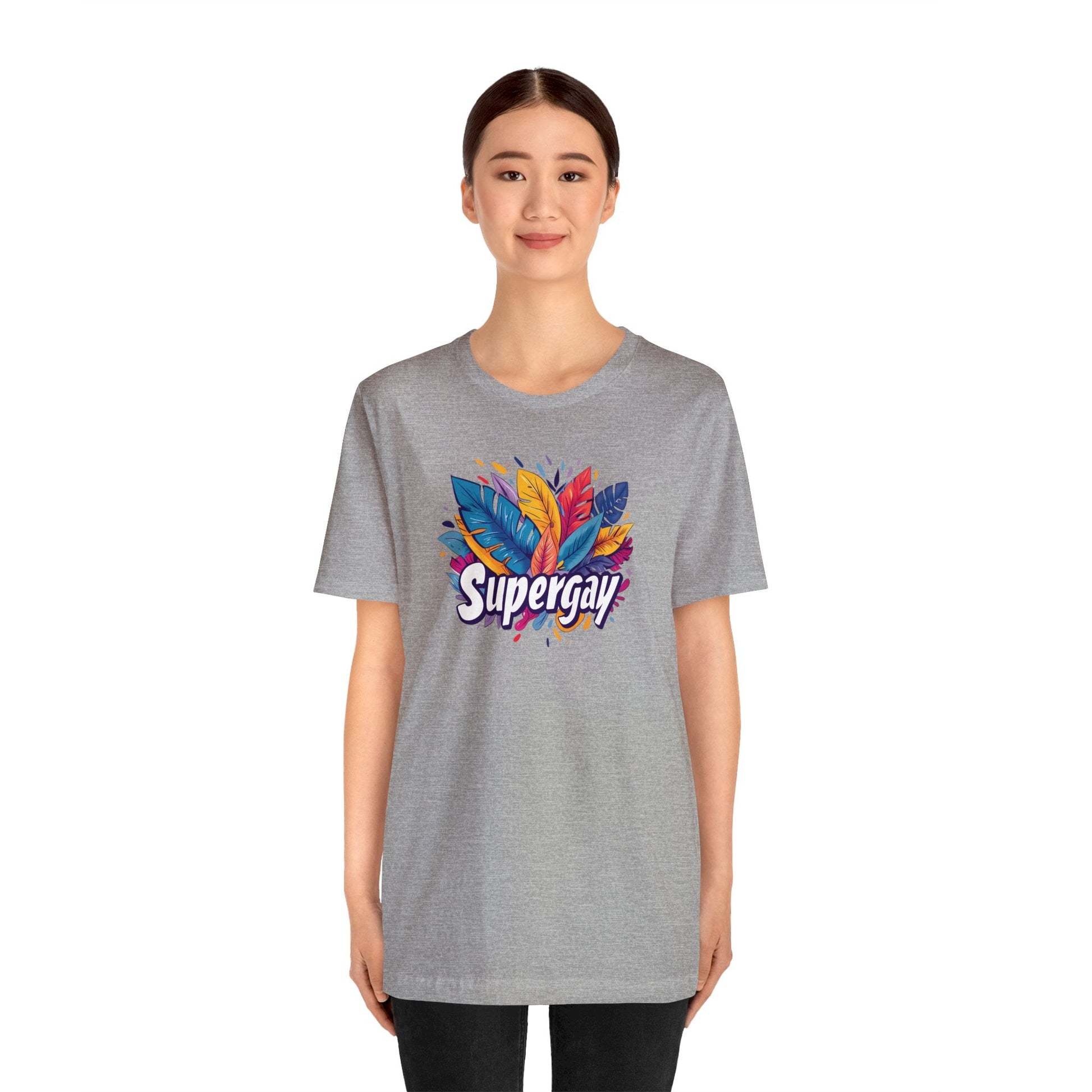 Supergay Unisex T-shirt - T-Shirt - Athletic Heather | The Lucky Wombat