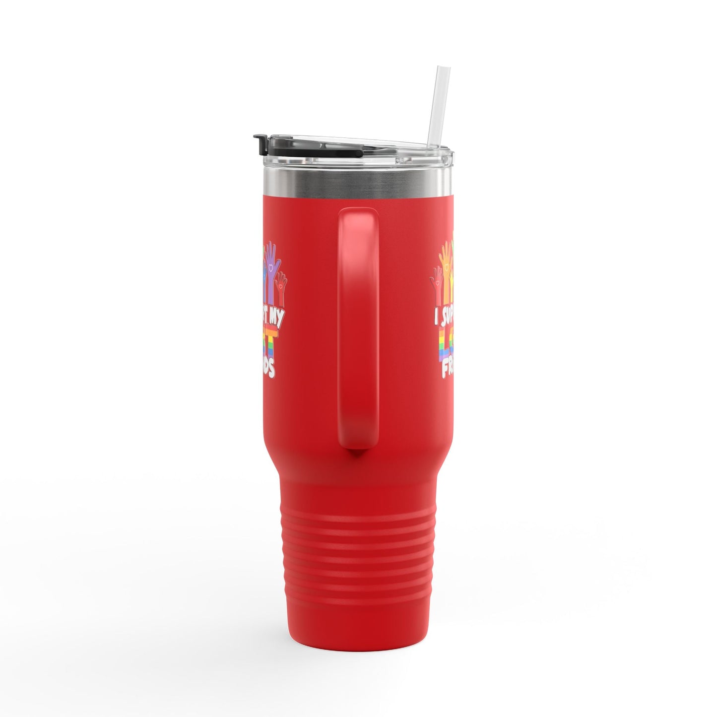 Support my LGBT Friends Insulated Travel Mug - Mug - The Lucky Wombat