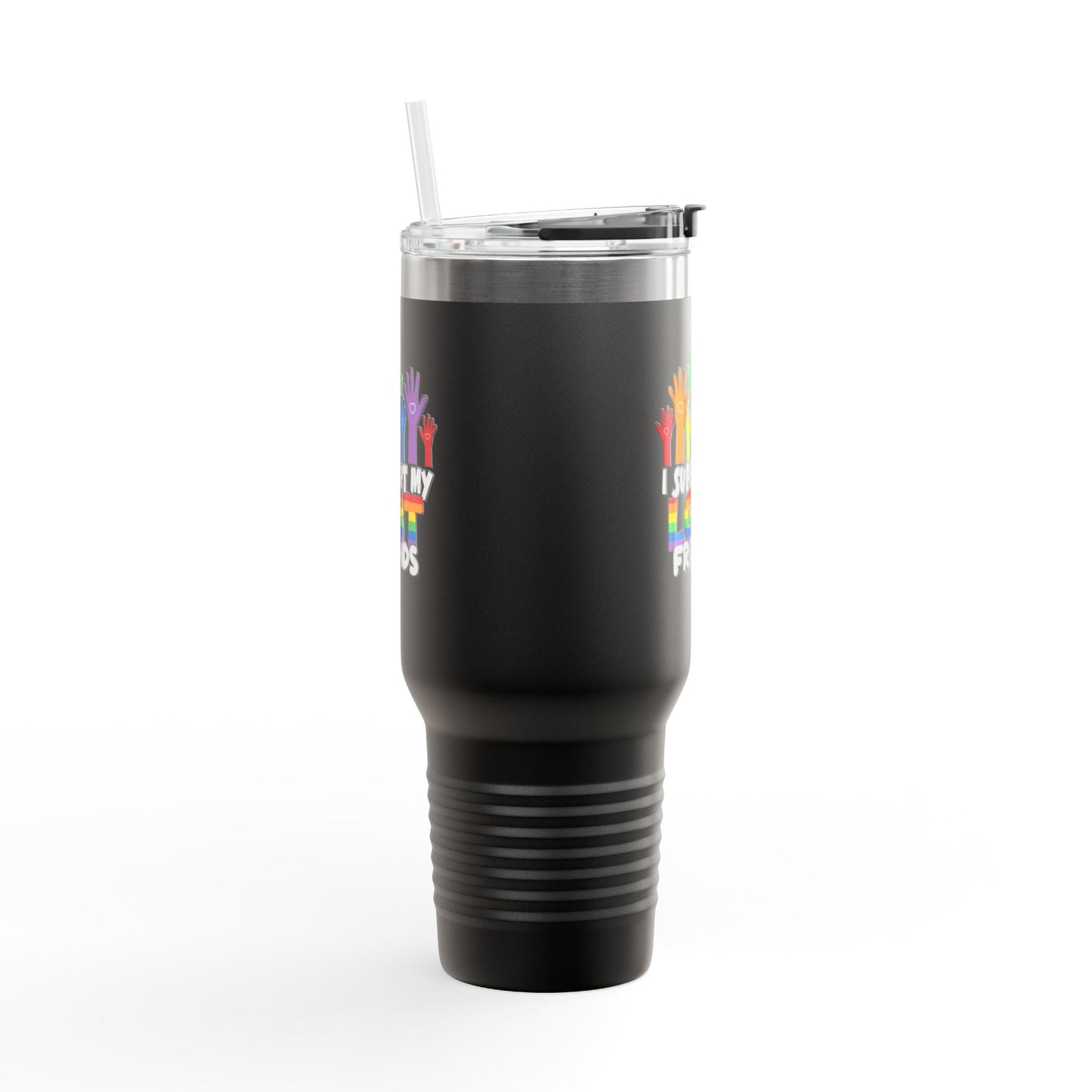 Support my LGBT Friends Insulated Travel Mug - Mug - The Lucky Wombat