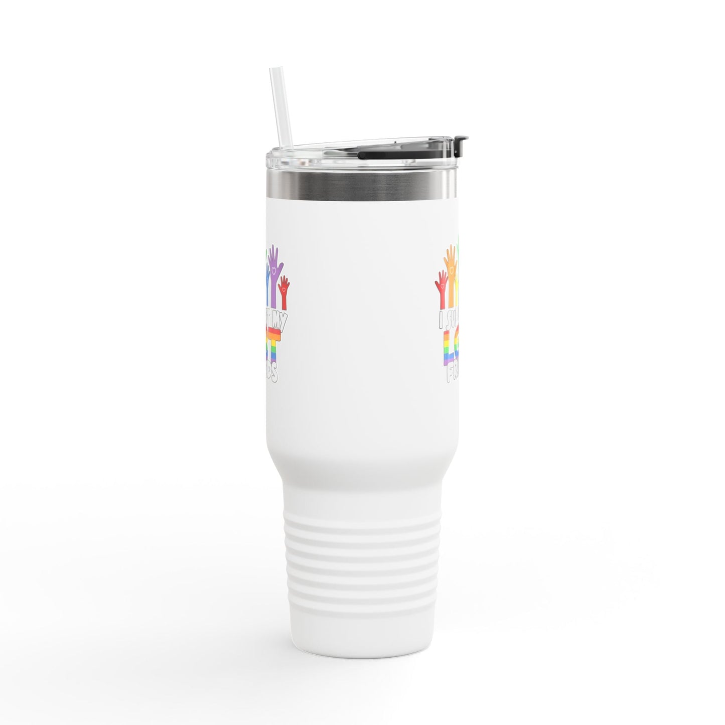 Support my LGBT Friends Insulated Travel Mug - Mug - The Lucky Wombat