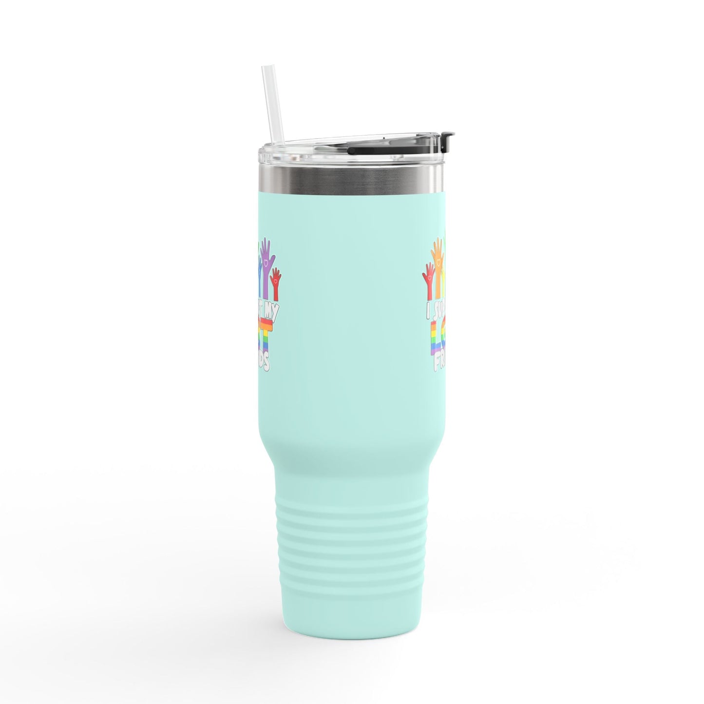 Support my LGBT Friends Insulated Travel Mug - Mug - The Lucky Wombat
