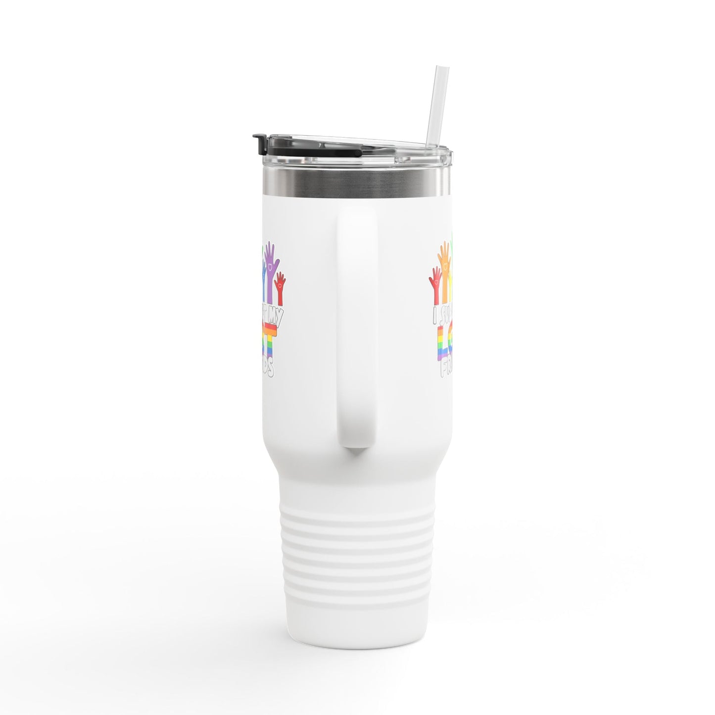 Support my LGBT Friends Insulated Travel Mug - Mug - The Lucky Wombat