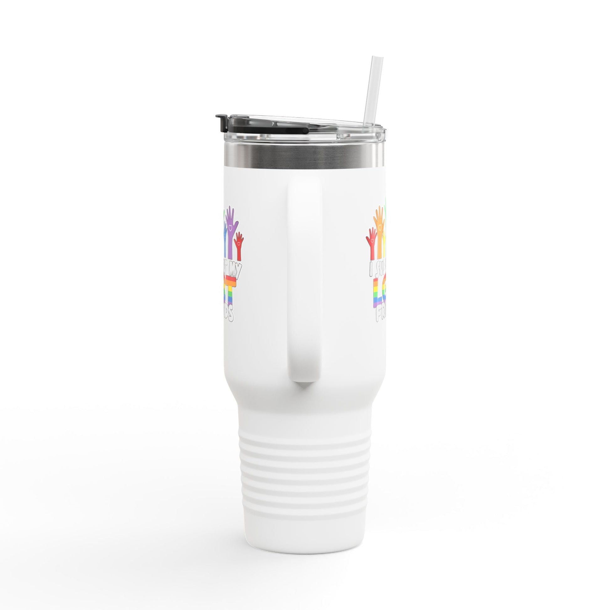 Support my LGBT Friends Insulated Travel Mug - Mug - The Lucky Wombat