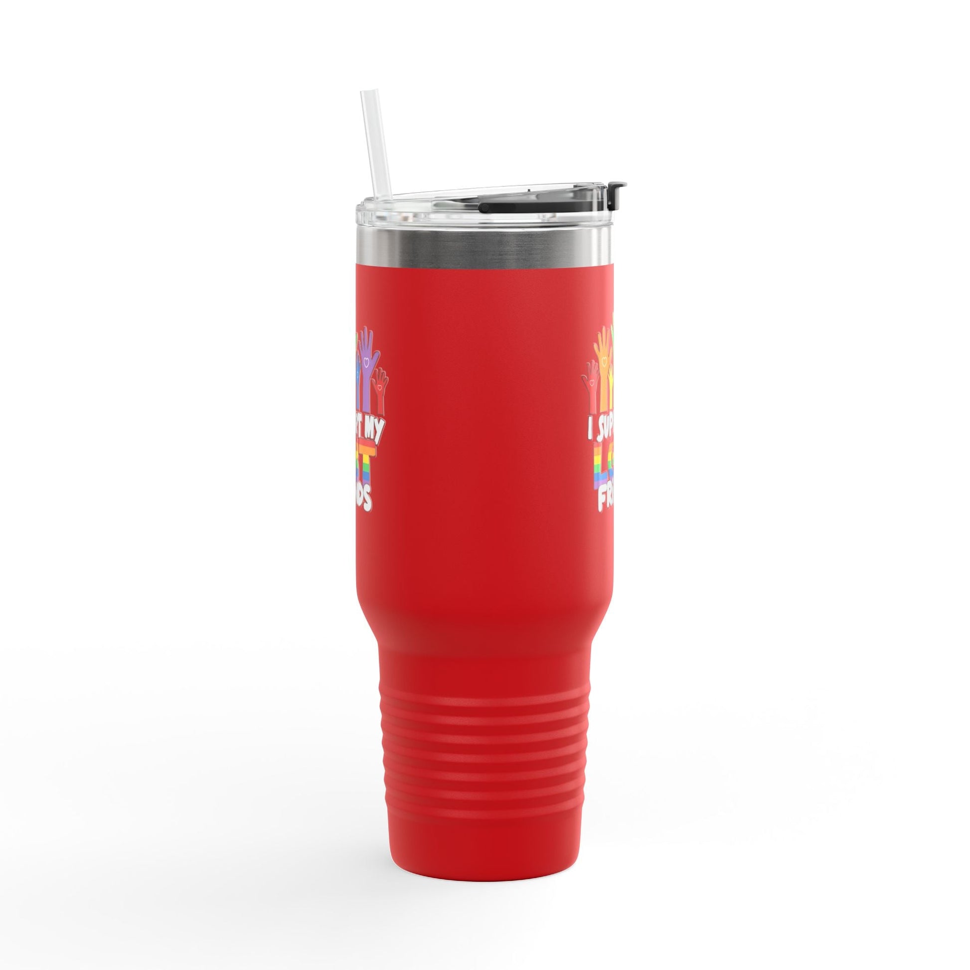 Support my LGBT Friends Insulated Travel Mug - Mug - The Lucky Wombat