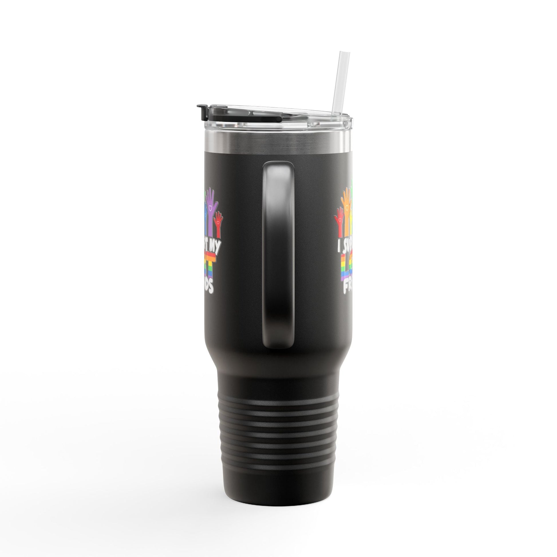 Support my LGBT Friends Insulated Travel Mug - Mug - The Lucky Wombat