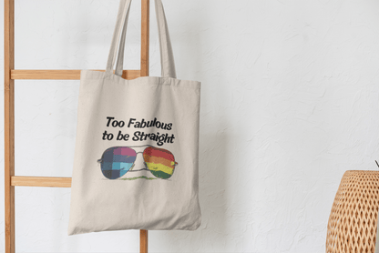 Too Fabulous to be Straight - Tote Bag - Bags - Natural - 15" x 16" The Lucky Wombat