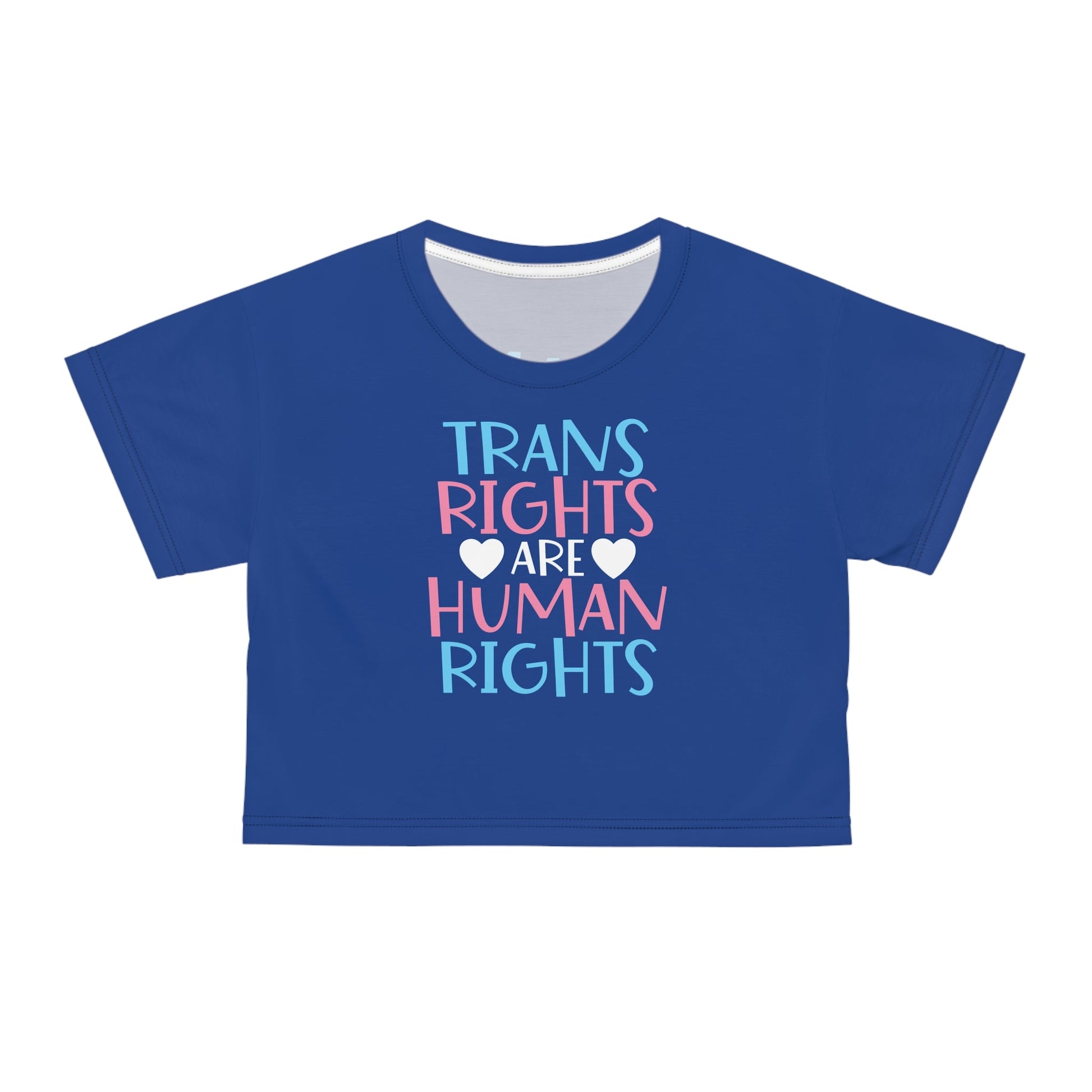 Trans Rights are Human Rights Crop Tee - All Over Prints - The Lucky Wombat