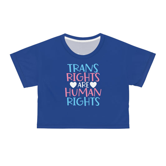 Trans Rights are Human Rights Crop Tee - All Over Prints - The Lucky Wombat
