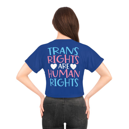 Trans Rights are Human Rights Crop Tee - All Over Prints - The Lucky Wombat
