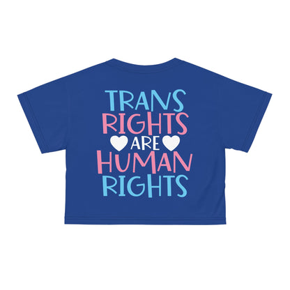 Trans Rights are Human Rights Crop Tee - All Over Prints - The Lucky Wombat