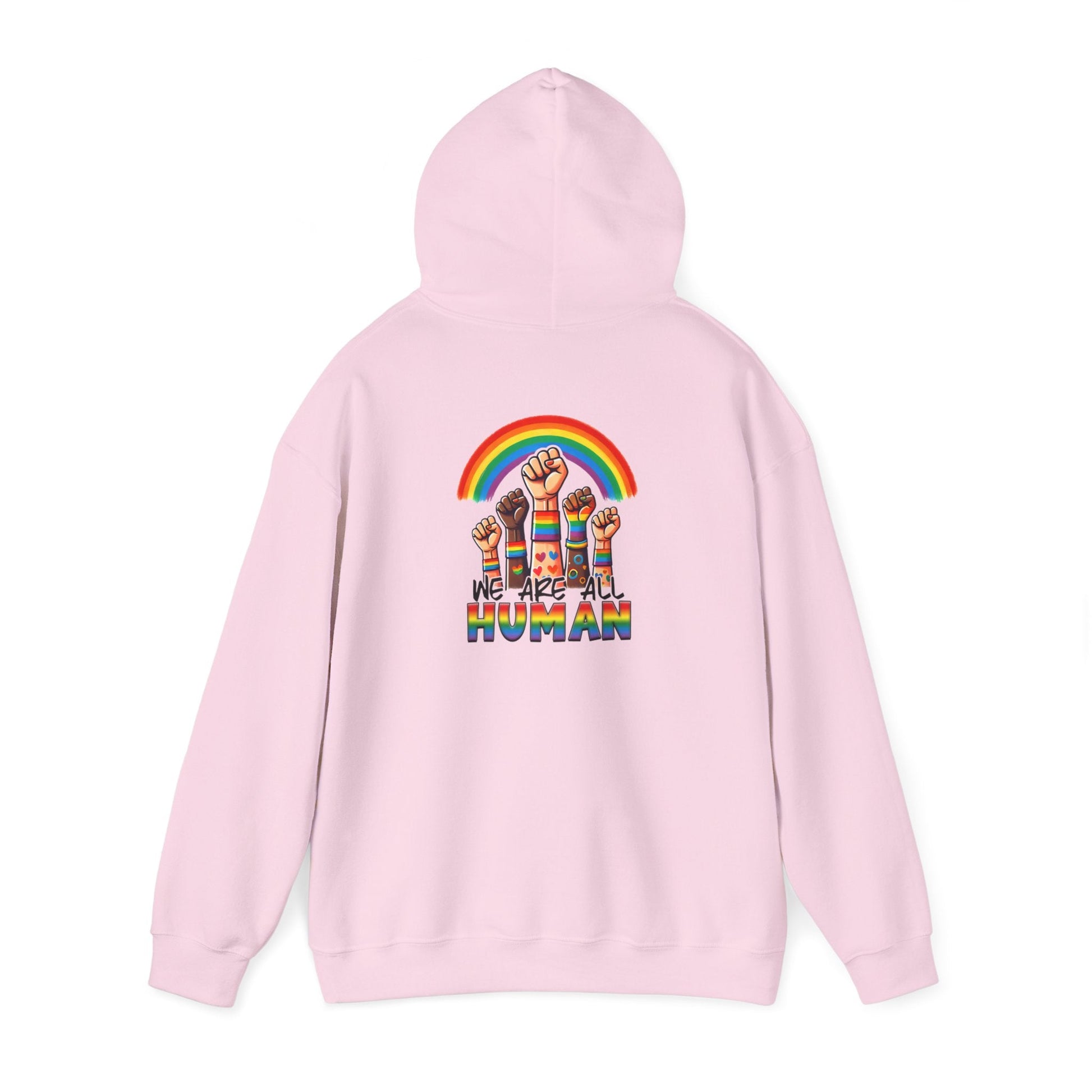 We are all humans Hoodie - Hoodie - Light Blue - The Lucky Wombat