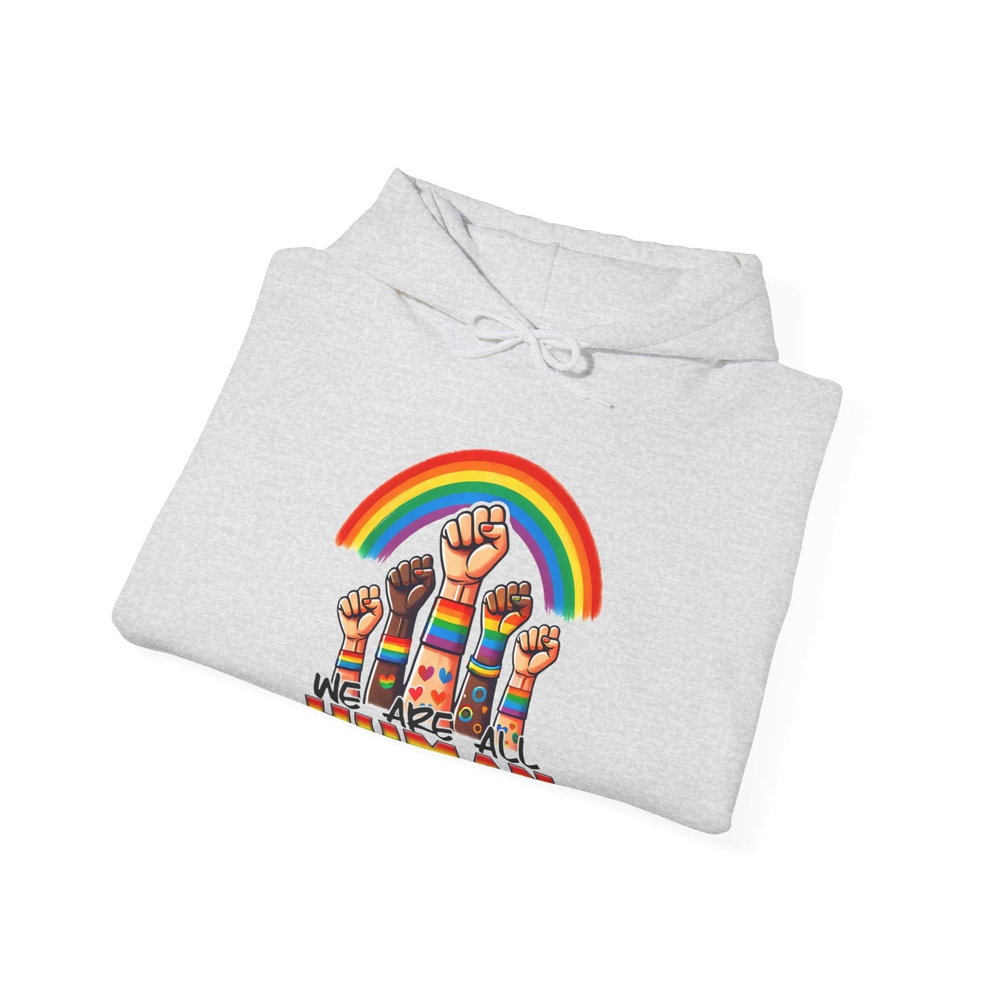We are all humans Hoodie - Hoodie - Light Blue - The Lucky Wombat