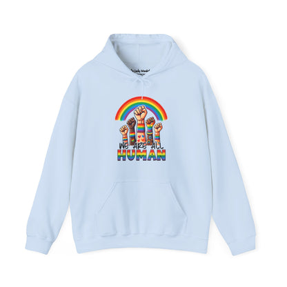 We are all humans Hoodie - Hoodie - Light Blue - The Lucky Wombat