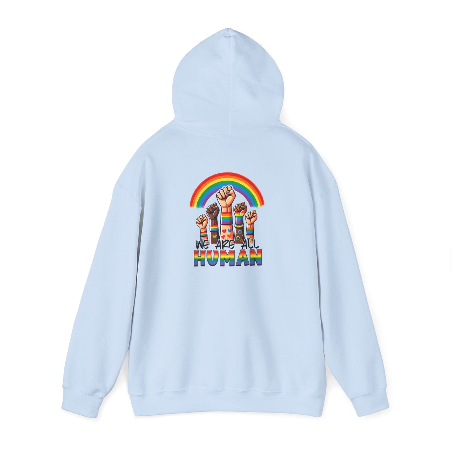 We are all humans Hoodie - Hoodie - Light Blue - The Lucky Wombat