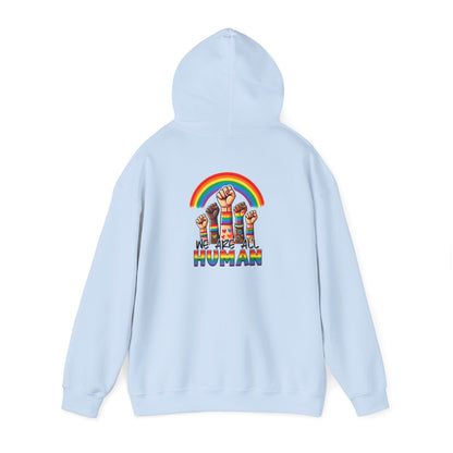 We are all humans Hoodie - Hoodie - Light Blue - The Lucky Wombat