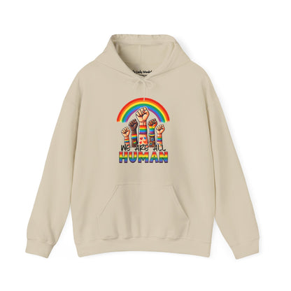 We are all humans Hoodie - Hoodie - Sand - The Lucky Wombat