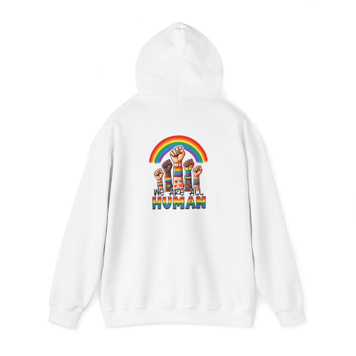We are all humans Hoodie - Hoodie - Light Blue - The Lucky Wombat