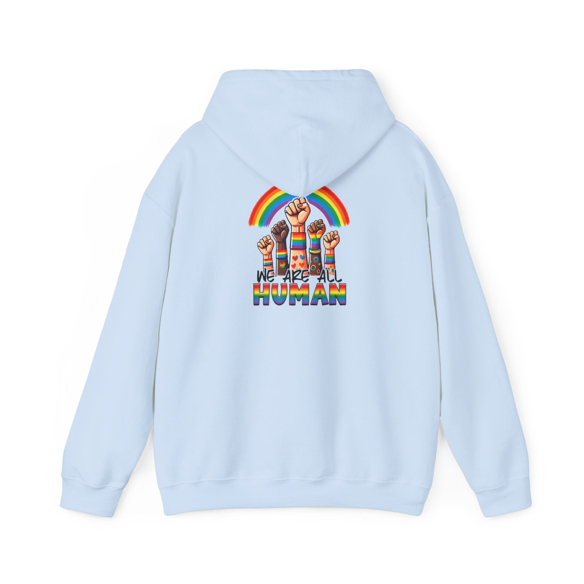 We are all humans Hoodie - Hoodie - Light Blue - The Lucky Wombat