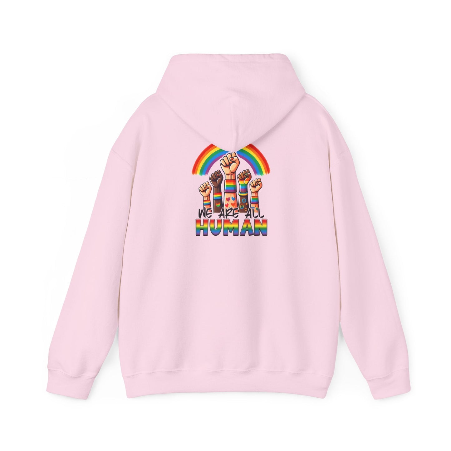 We are all humans Hoodie - Hoodie - Light Blue - The Lucky Wombat