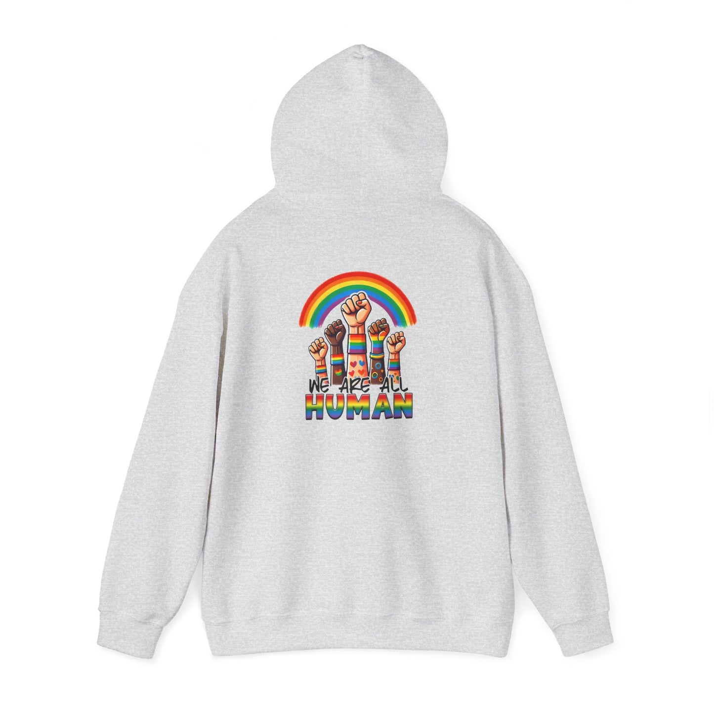 We are all humans Hoodie - Hoodie - Light Blue - The Lucky Wombat